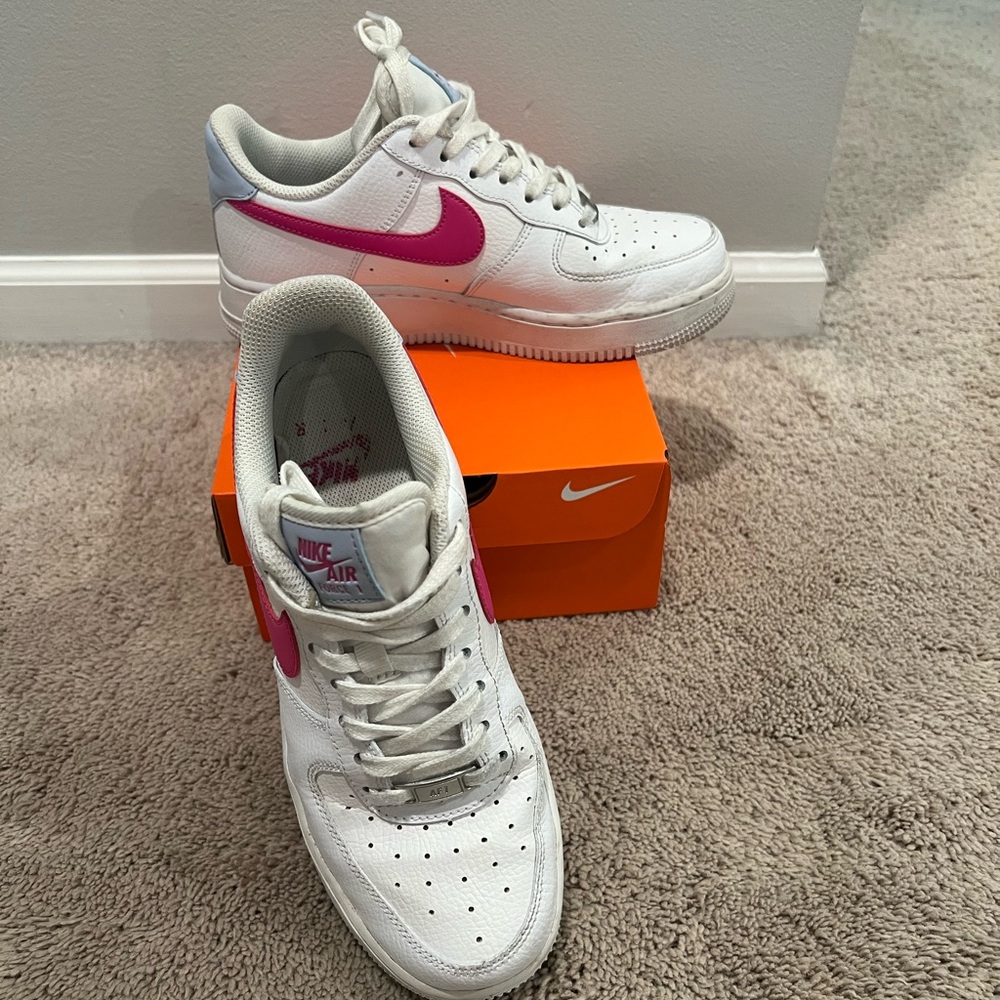 Nike White and Pink Athletic Shoes